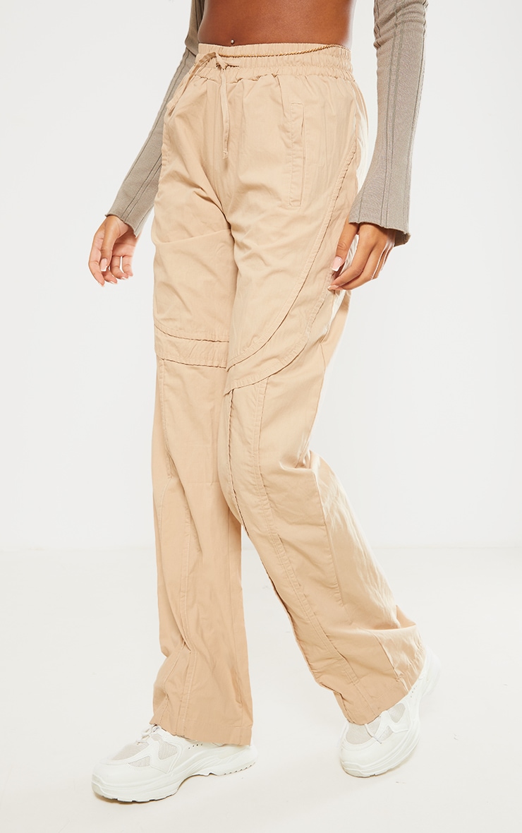 Tall Pantalon cargo droit camel à coutures image 2