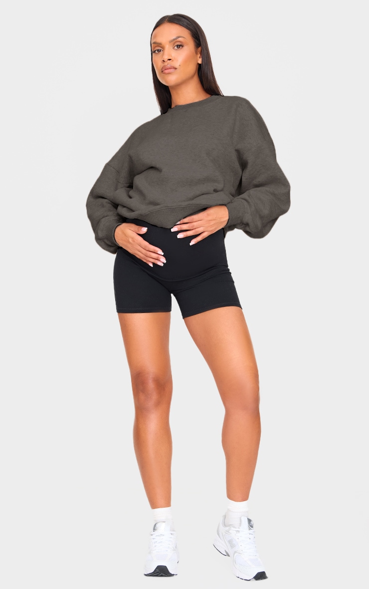 Maternity Charcoal Oversized Basic Sweatshirt image 2