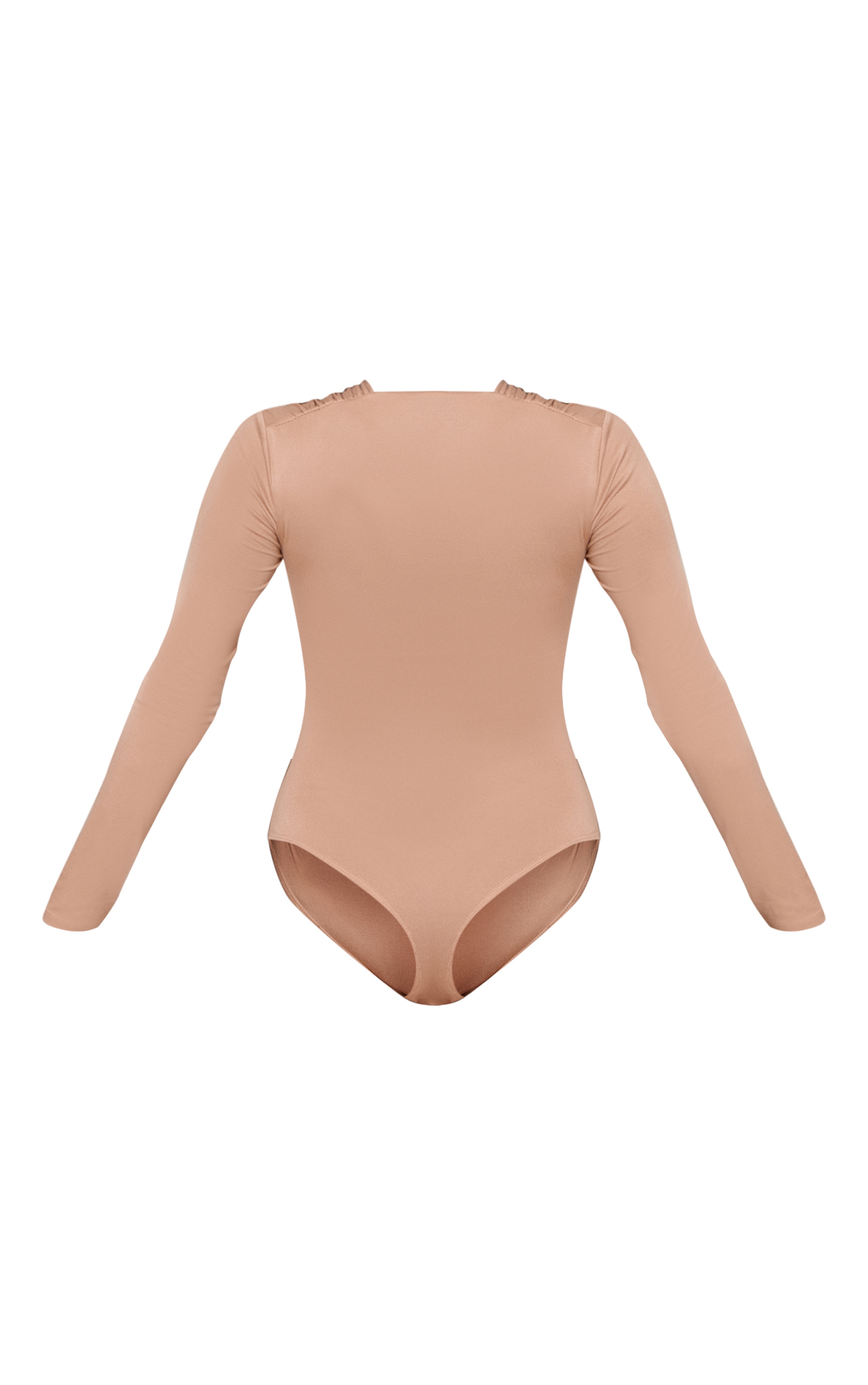 Stone Soft Touch Ruched Front Detail Long Sleeve Bodysuit  image 6