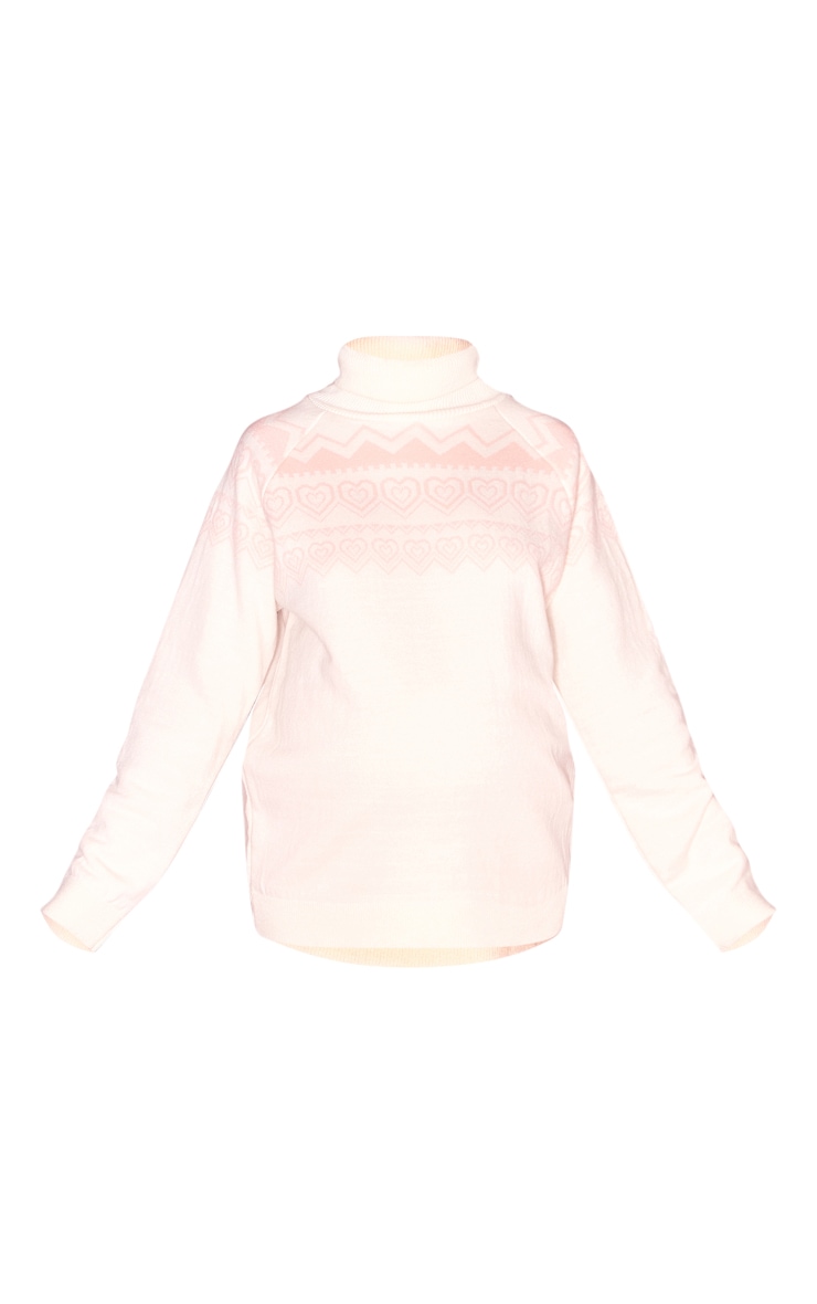 Maternity Baby Pink Fairsile Oversized Christmas Jumper image 5