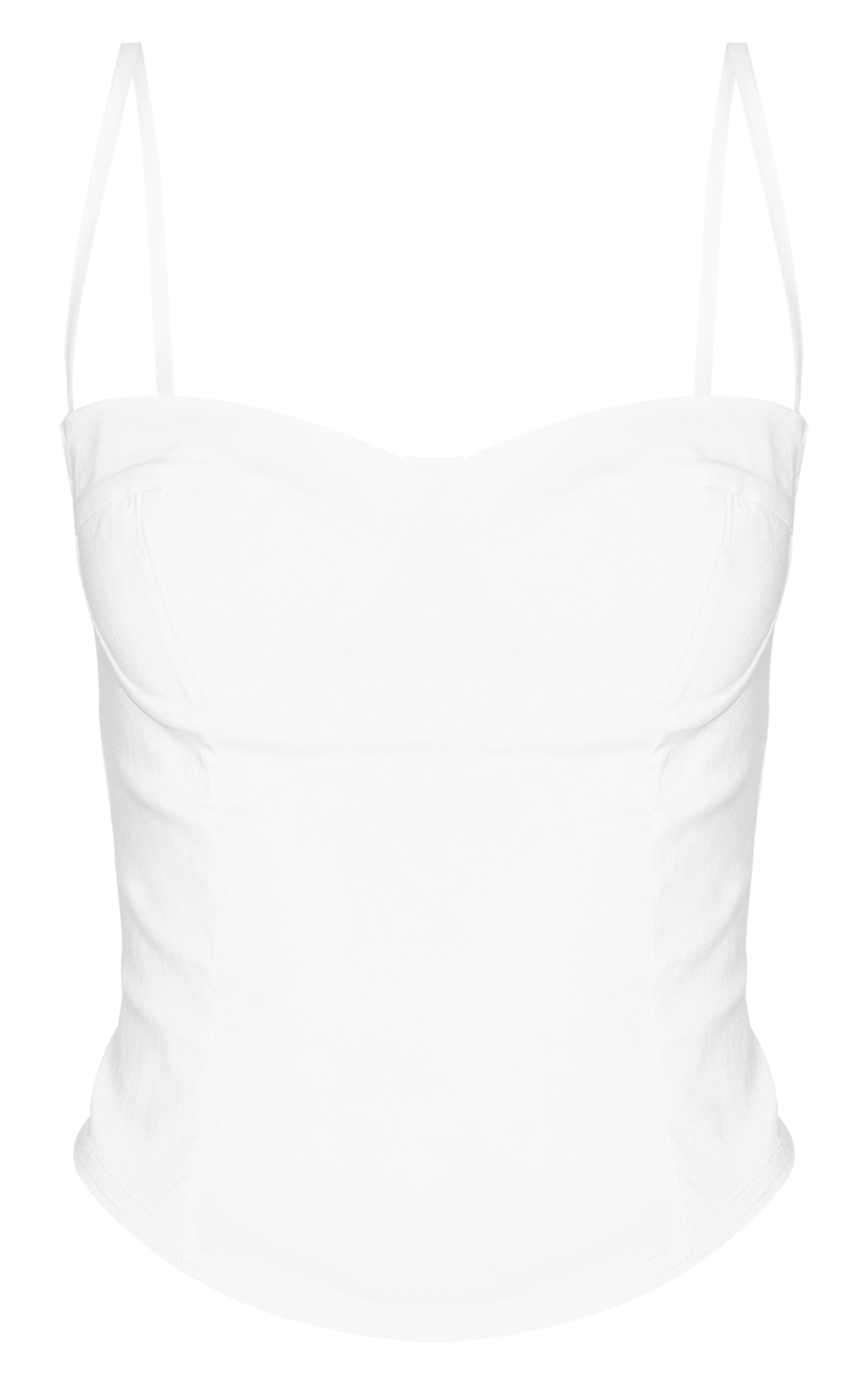 White Curved Hem Bengaline Corset image 5
