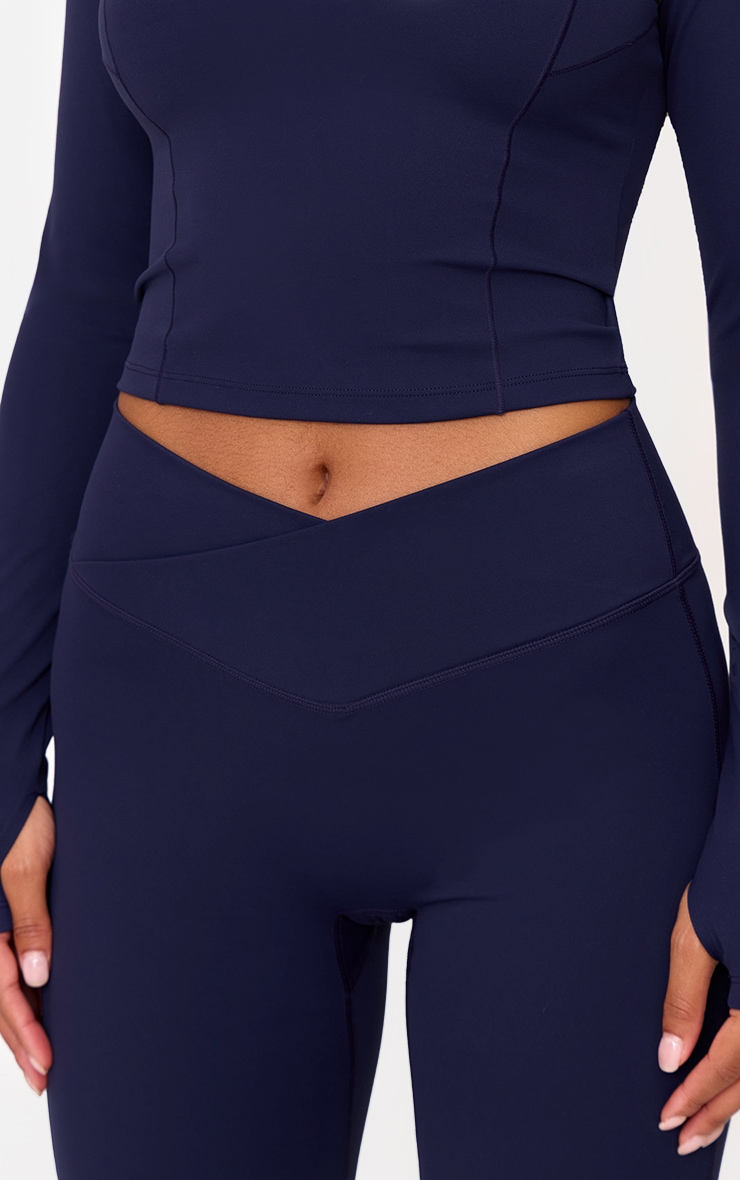 Navy Sculpt Wrap Waist Yoga Pants image 4