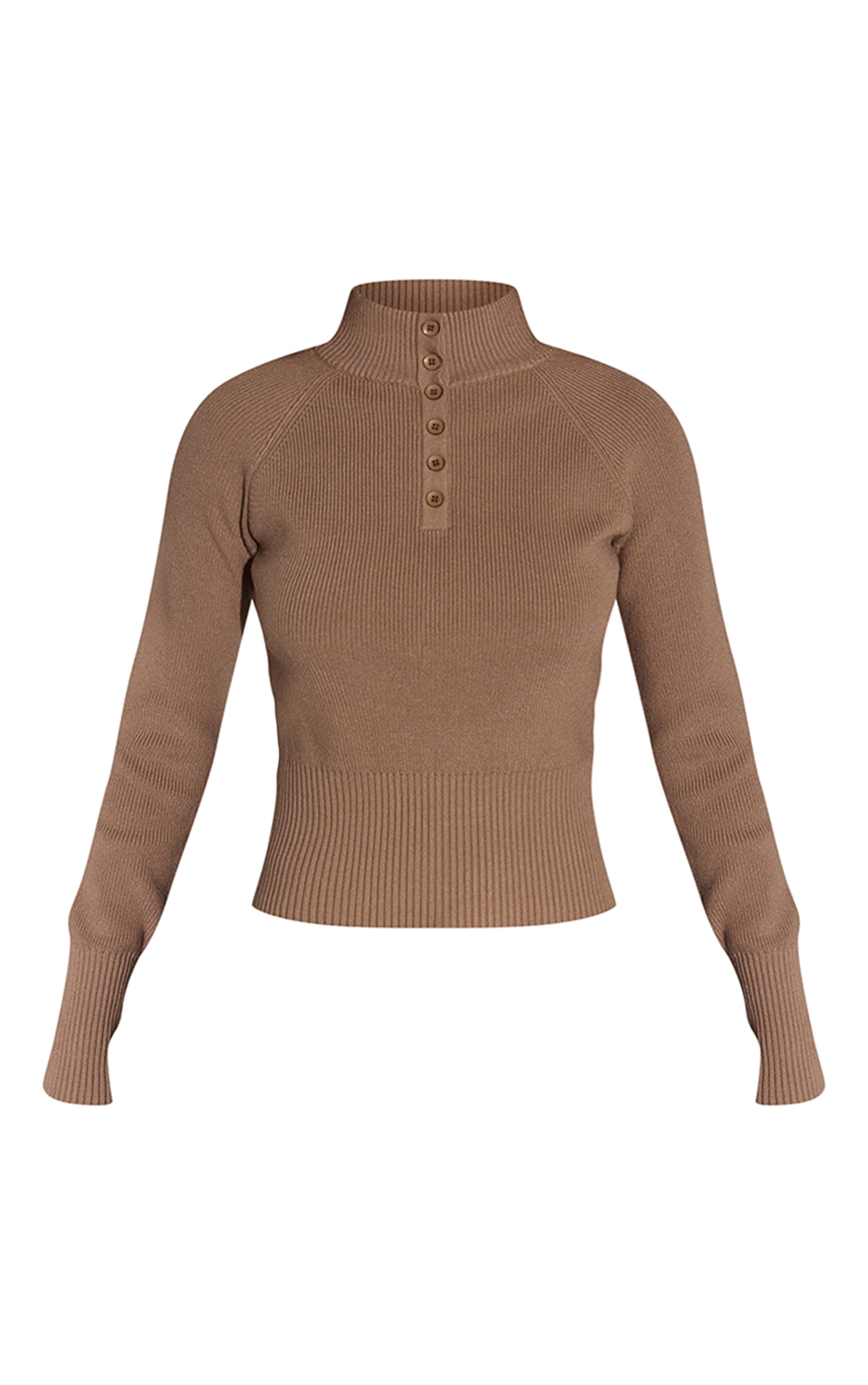 Oatmeal Ribbed Knit Cinched Waist Polo image 5
