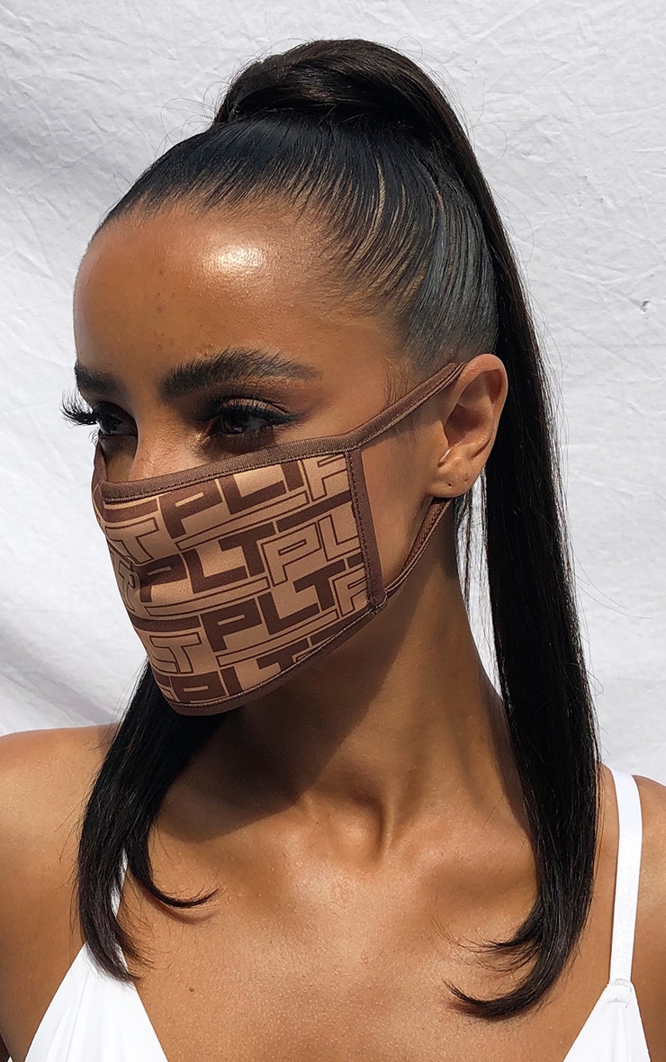 PLT Brown Logo Fashion Mask