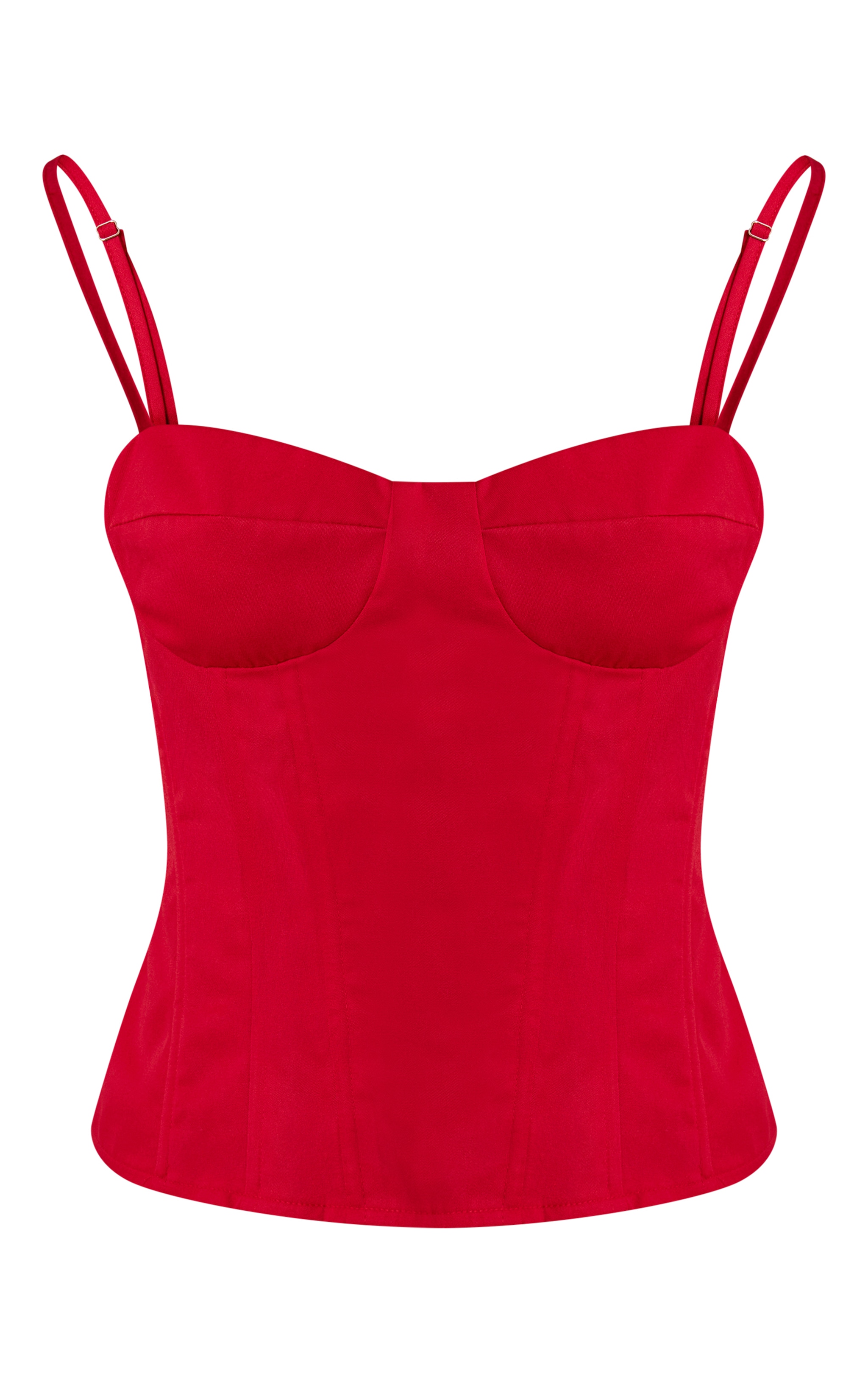 Red Structured Corset Top image 5