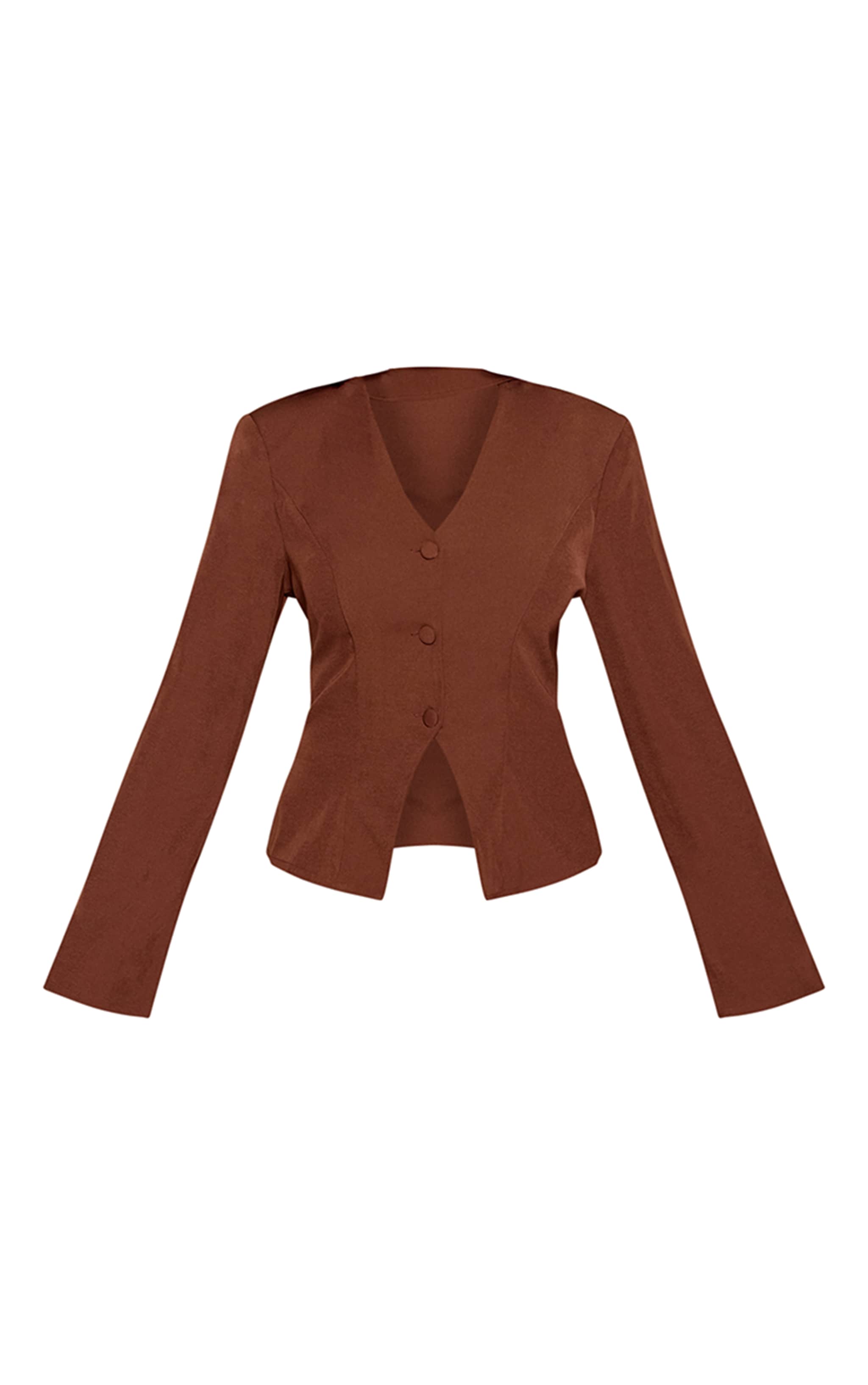 Shape Chocolate Tailored Button Through Fitted Blazer image 5