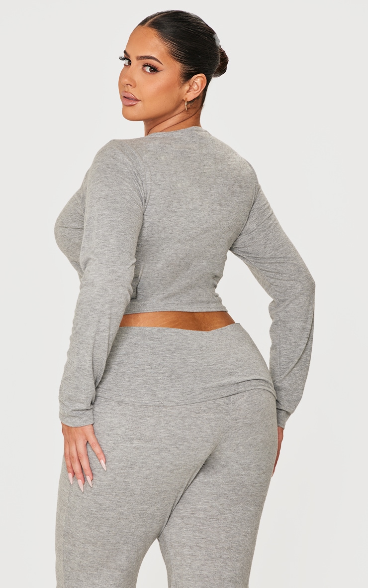 Plus Top doux gris chiné à manches longues image 2