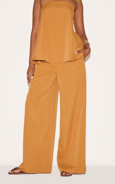 Deep Mustard Woven Mid Rise Wide Leg Pants