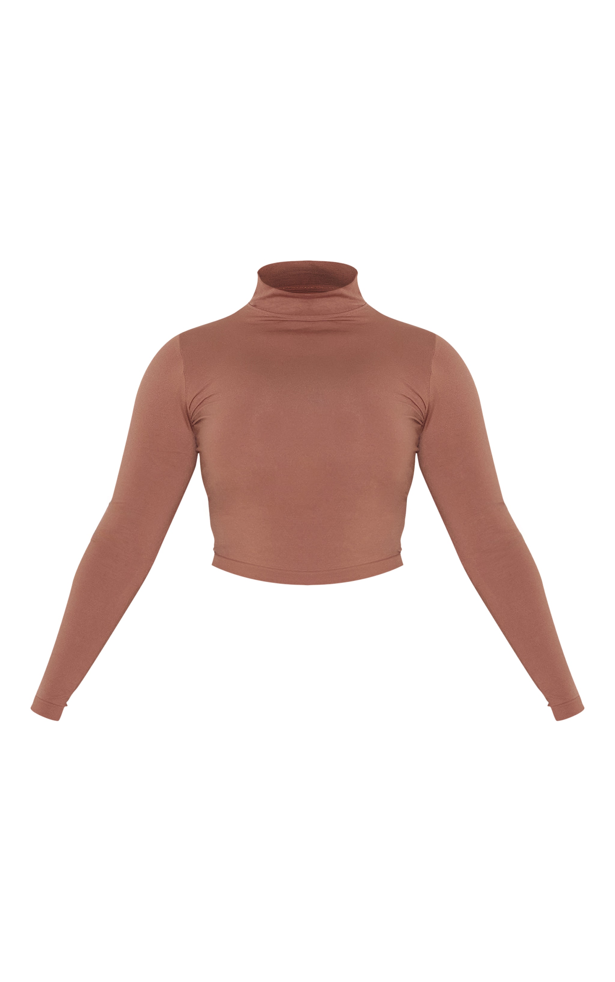 Shape Top stretch taupe sculpt à manches longues et col montant image 5