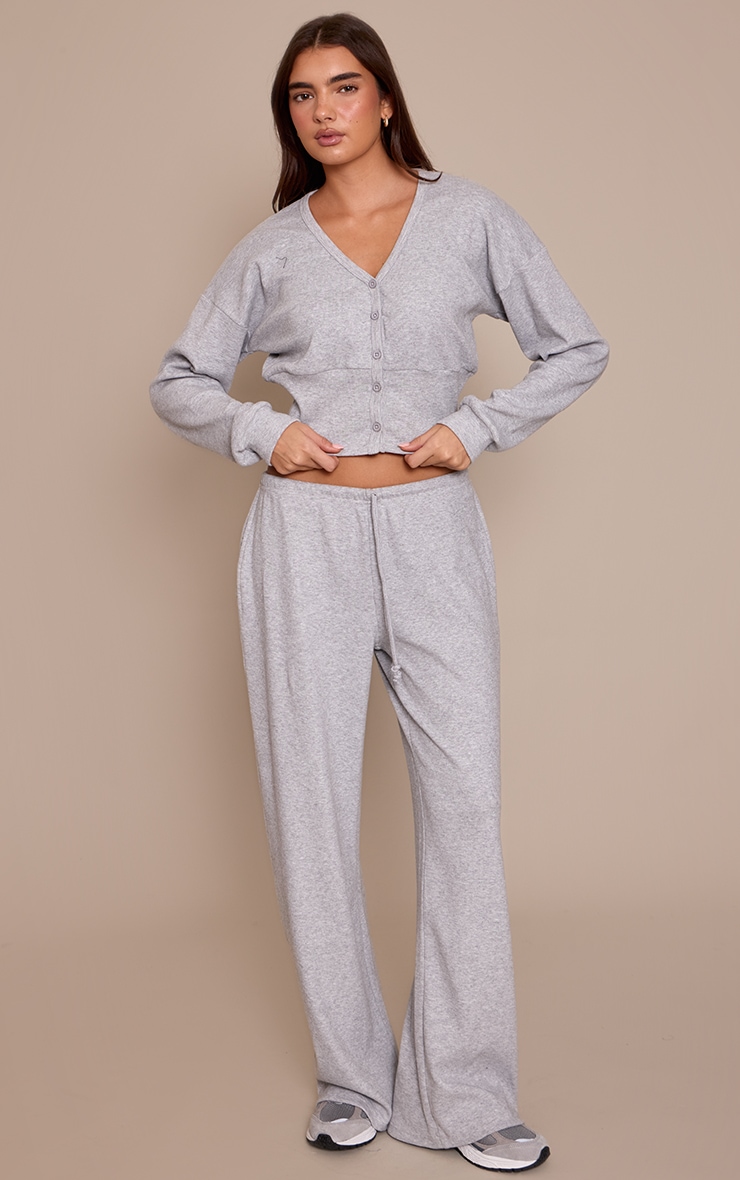 Grey Marl Soft Rib Elasticated Waist Pant