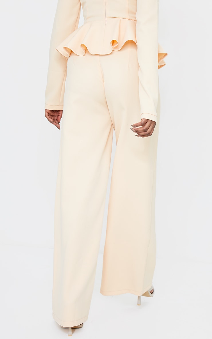 Cream High Waisted Woven Wide Trousers PrettyLittleThing