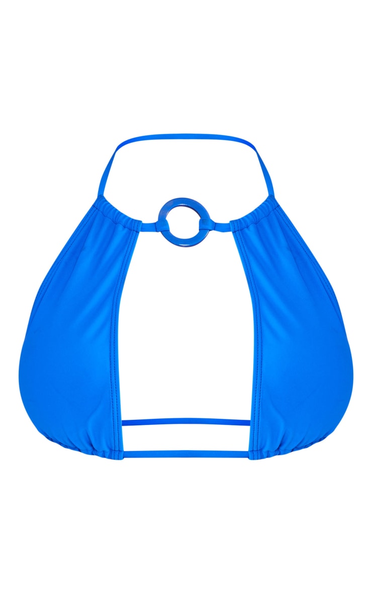 Blue O Ring Halter Neck Bikini Top image 1