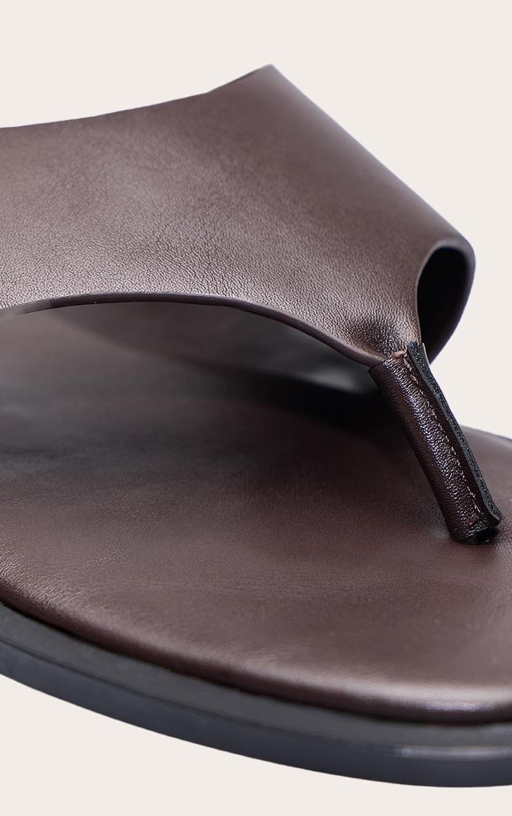 Chocolate High Vamp Toe Thong Flat Sandal image 5