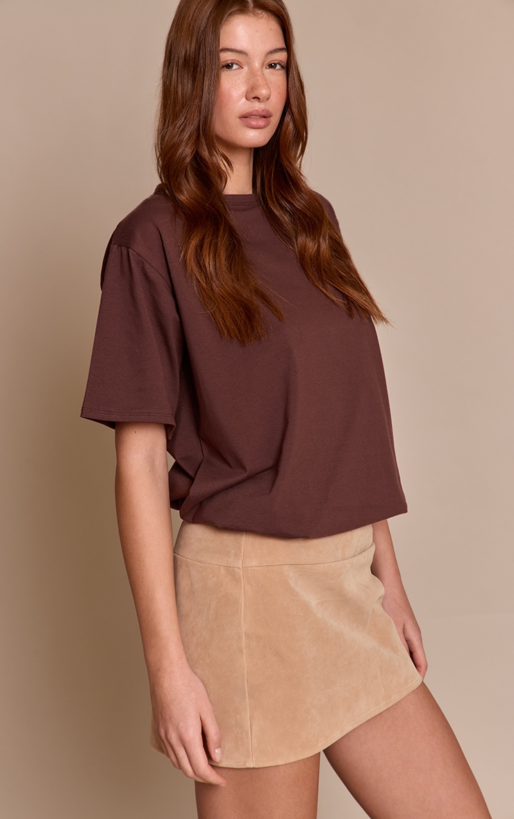 Mini-jupe en suédine sable image 2