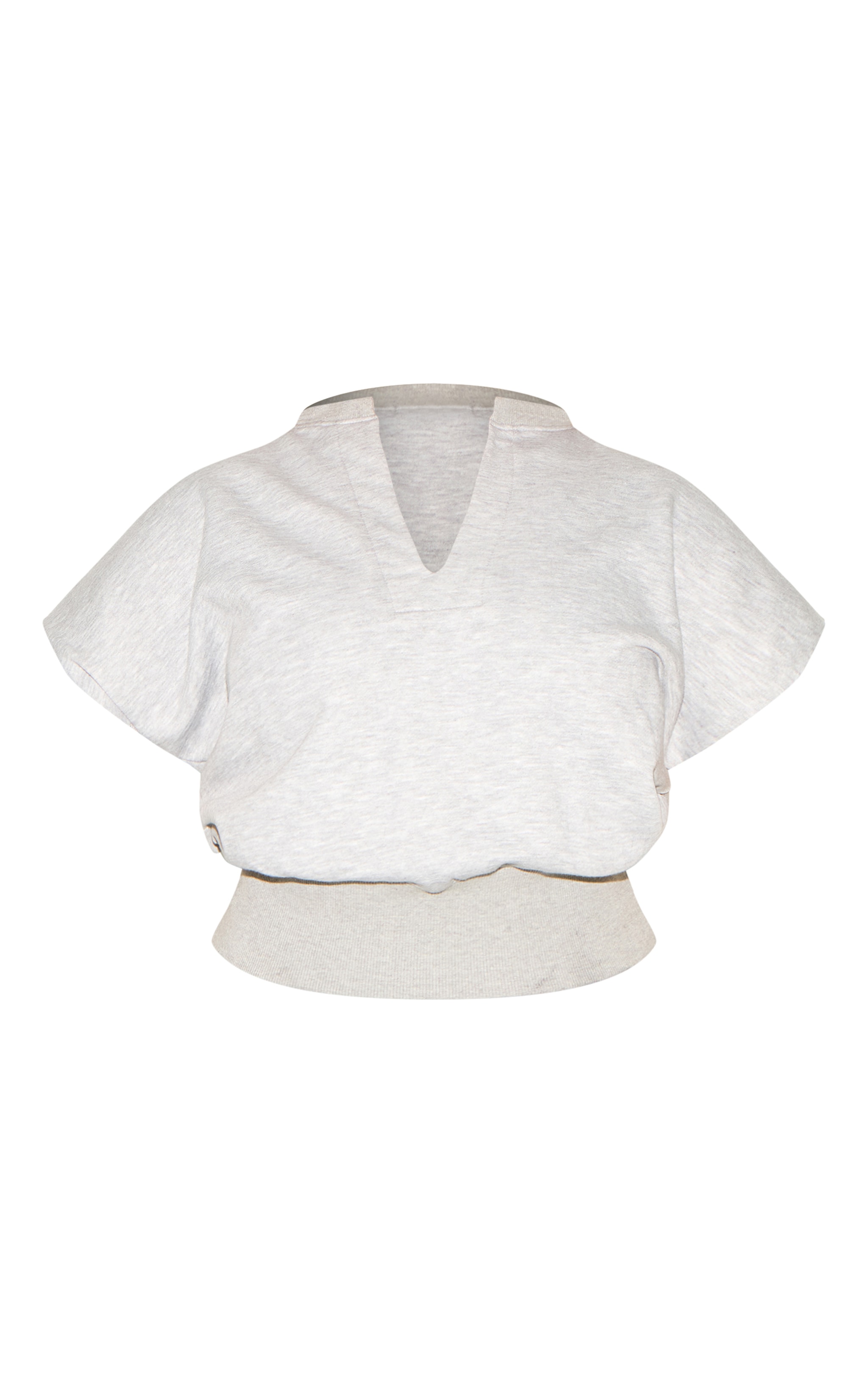 Shape Grey Marl V Neck Cinched Waist Sweatshirt image 5