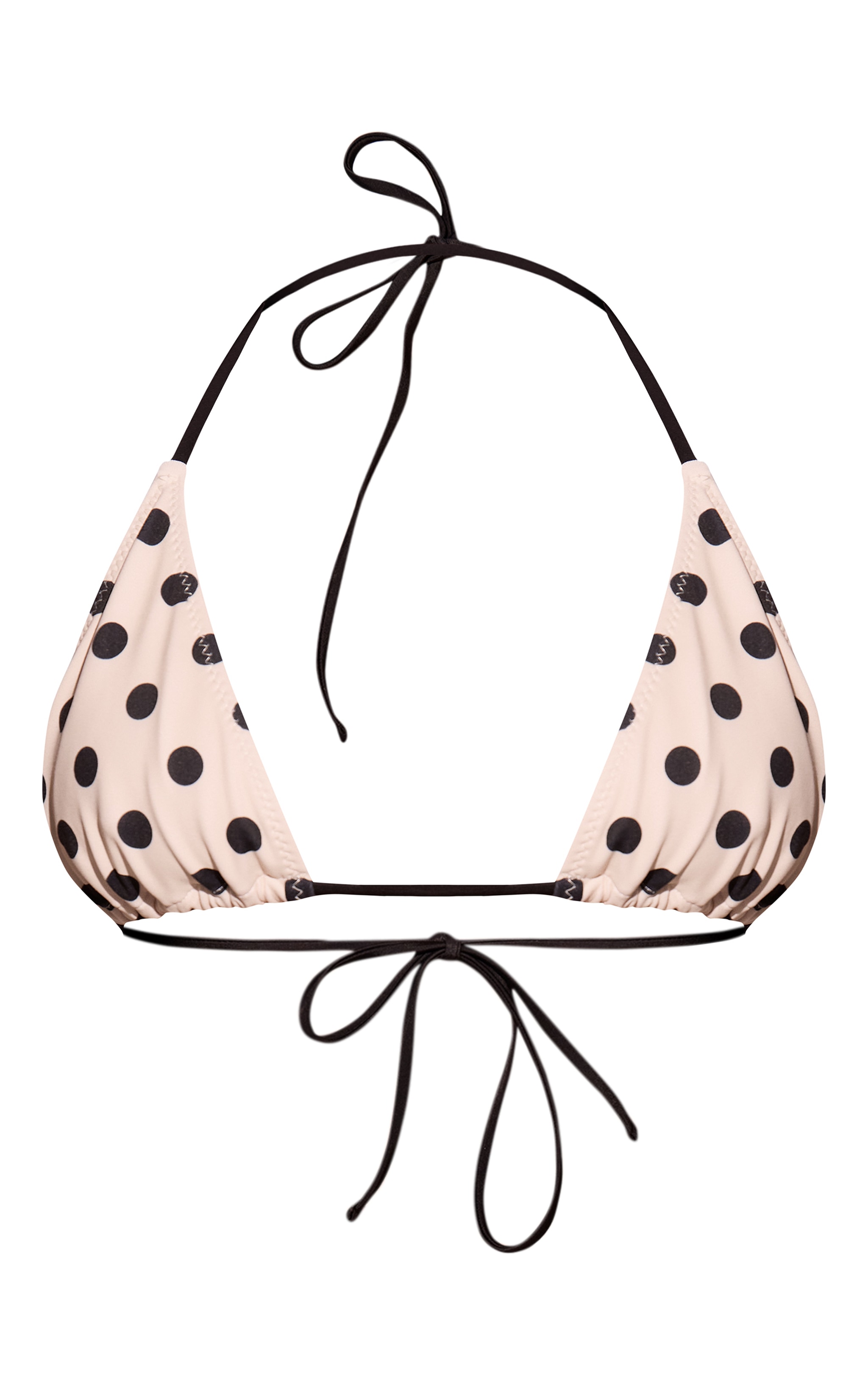 Cream Polka Dot Triangle Bikini Top image 5