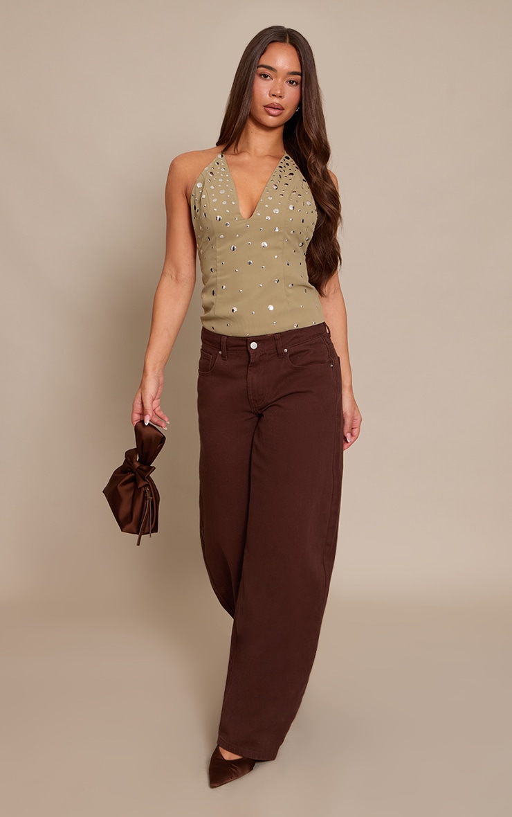 Sage Chiffon Studded Halterneck Top image 3