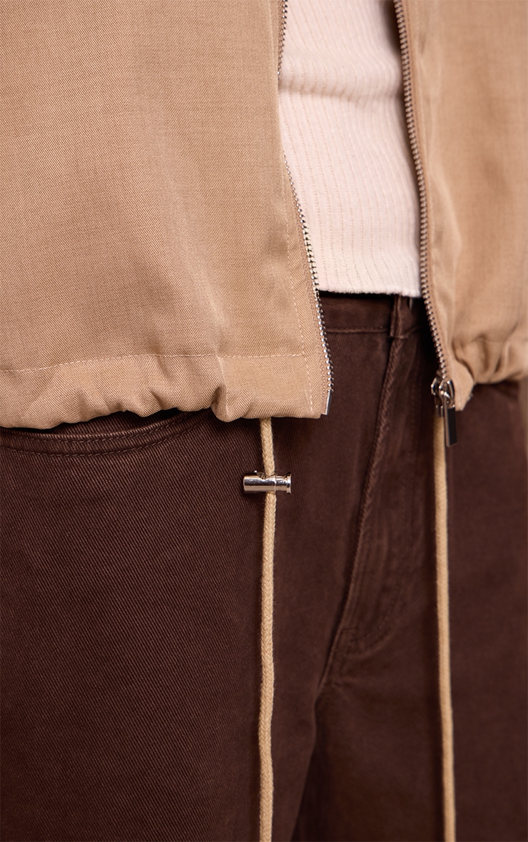 Veste bomber utilitaire beige à cordons ajustables image 4