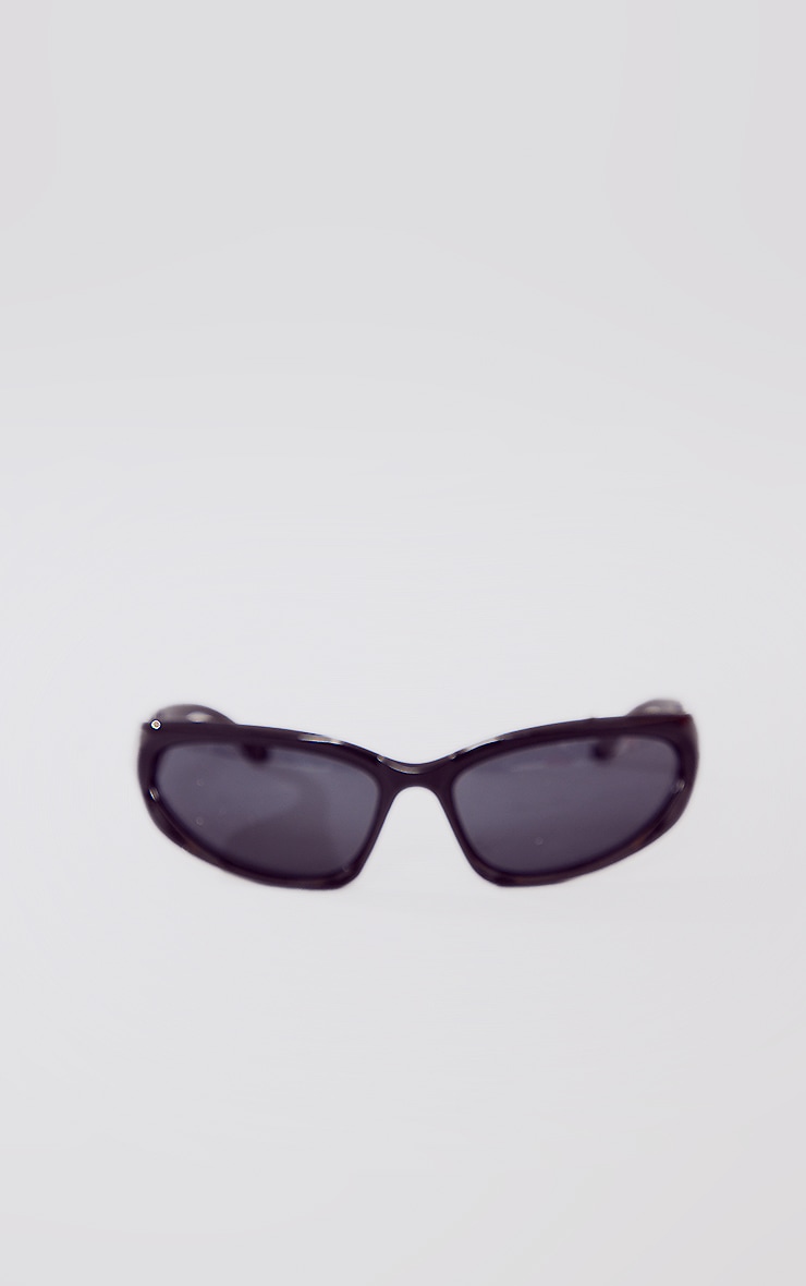 Black Thick Frame Visor Sunglasses