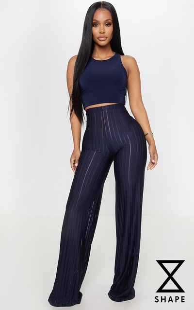 shape black lace dobby mesh bodysuit pants