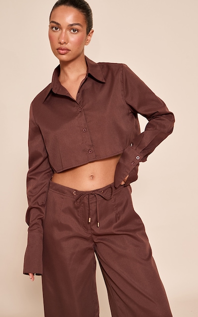 Dark Brown Cropped Shirt