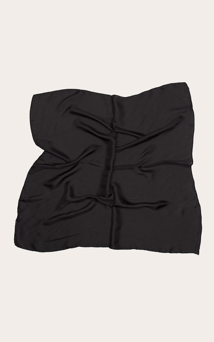 Black Soft Satin Bandana image 2