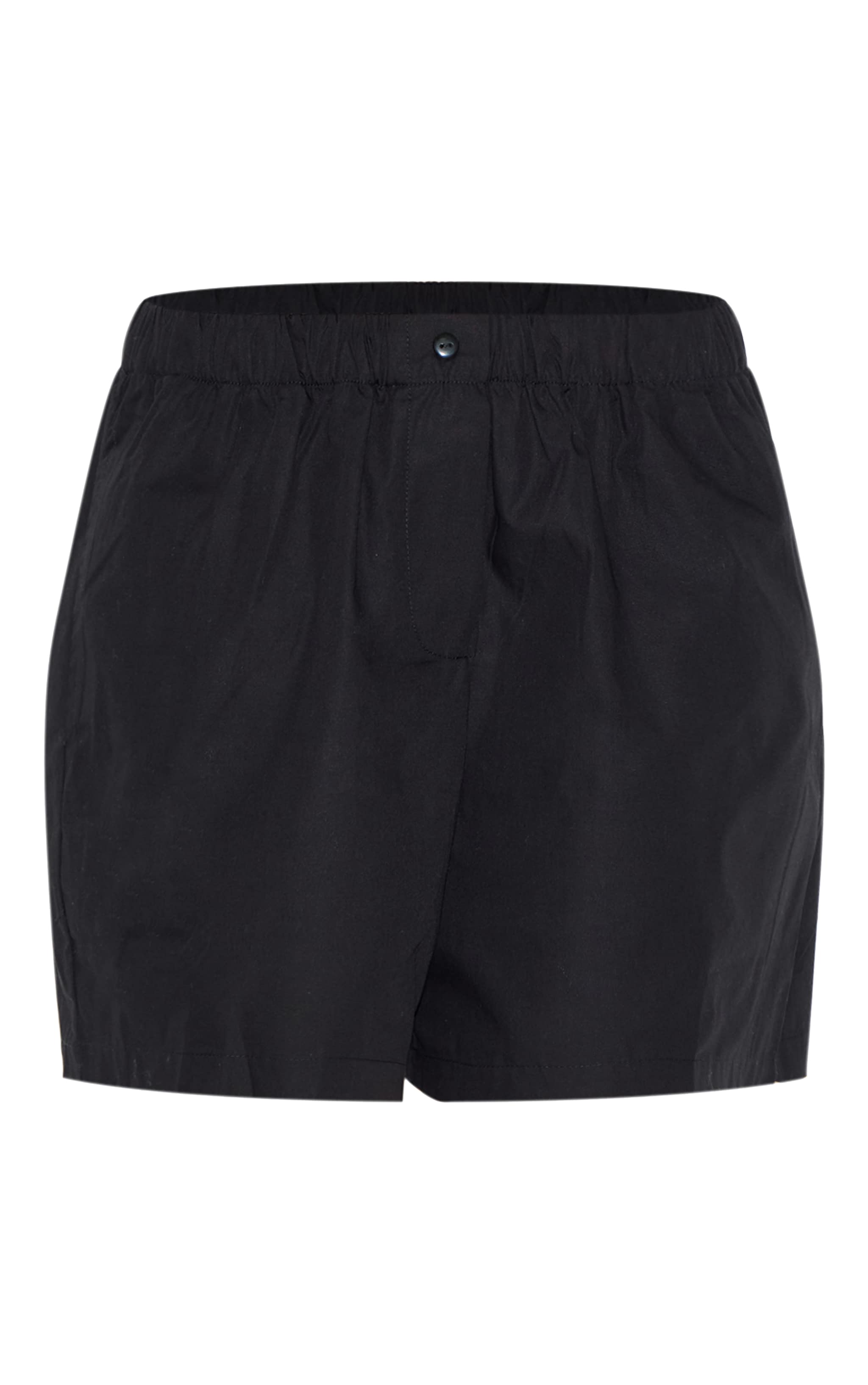Petite Black Poplin Floaty Shorts image 6
