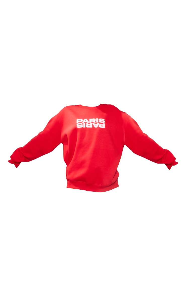 Red Paris Printed Sweatshirt image 5