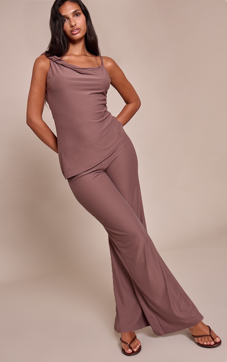 Mocha Soft Touch Straight Leg Trousers image 2