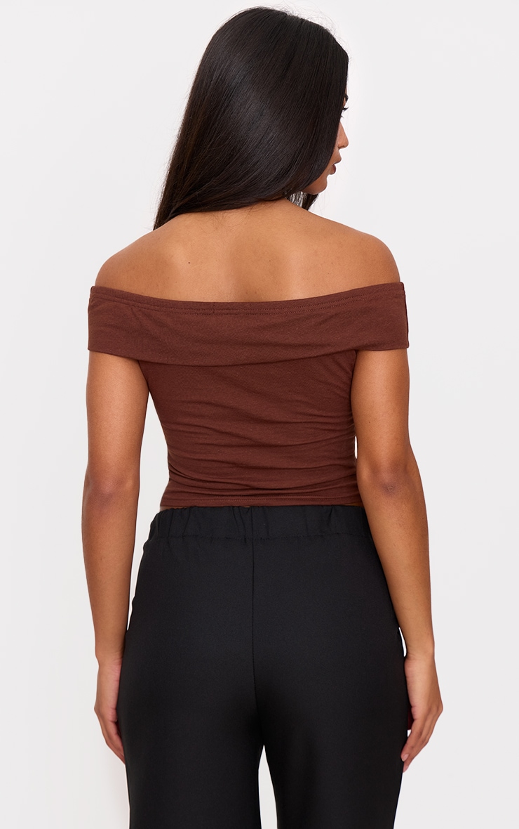 Mocha Modal Cotton Bardot Long Top image 2