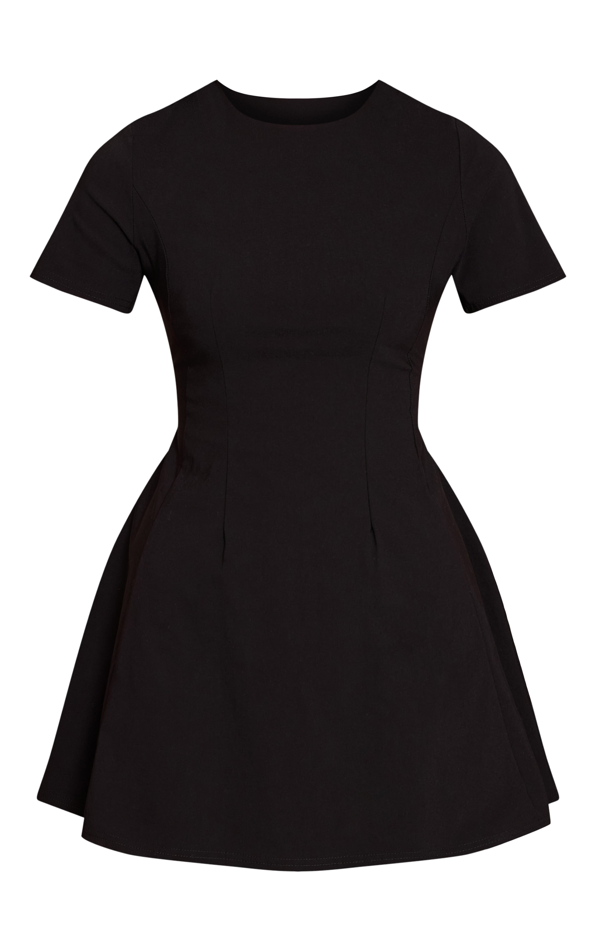 Black Cap Sleeve Shift Dress image 5