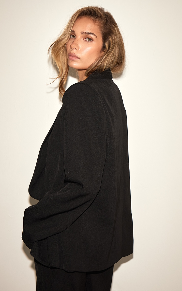 Black Tailored Longline Blazer image 1