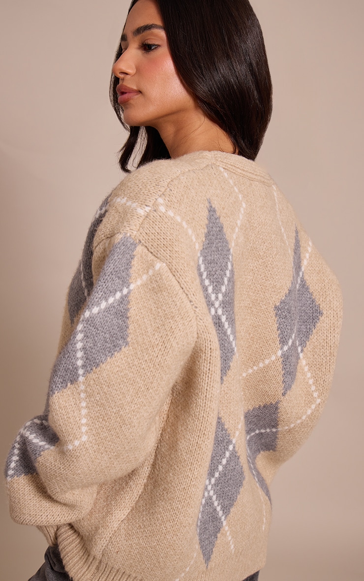 Petite Grey Chunky Knitted Button Up Cardigan image 2