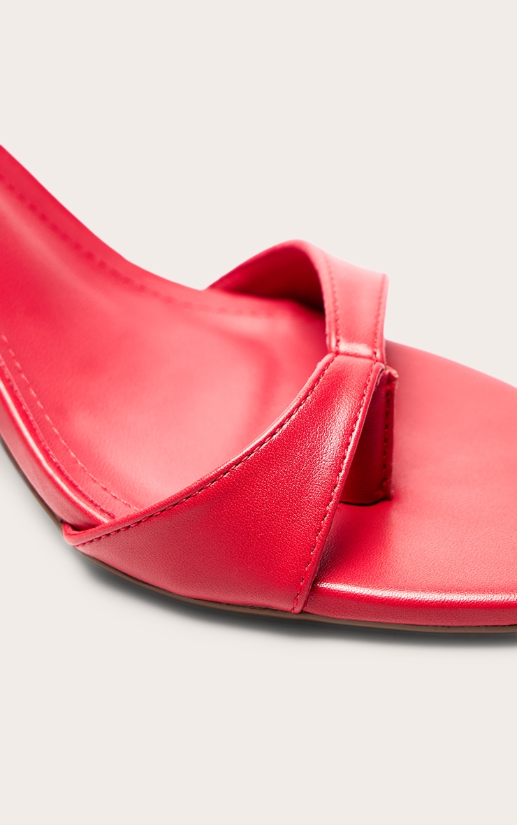 Red PU Toe Post Heeled Sandal image 5