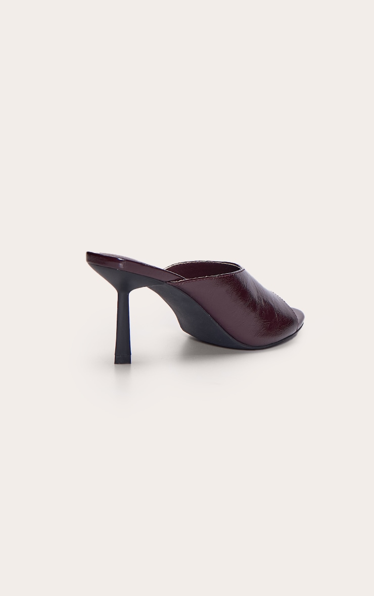 Plum Crinkle Round Toe Heeled Mule image 4