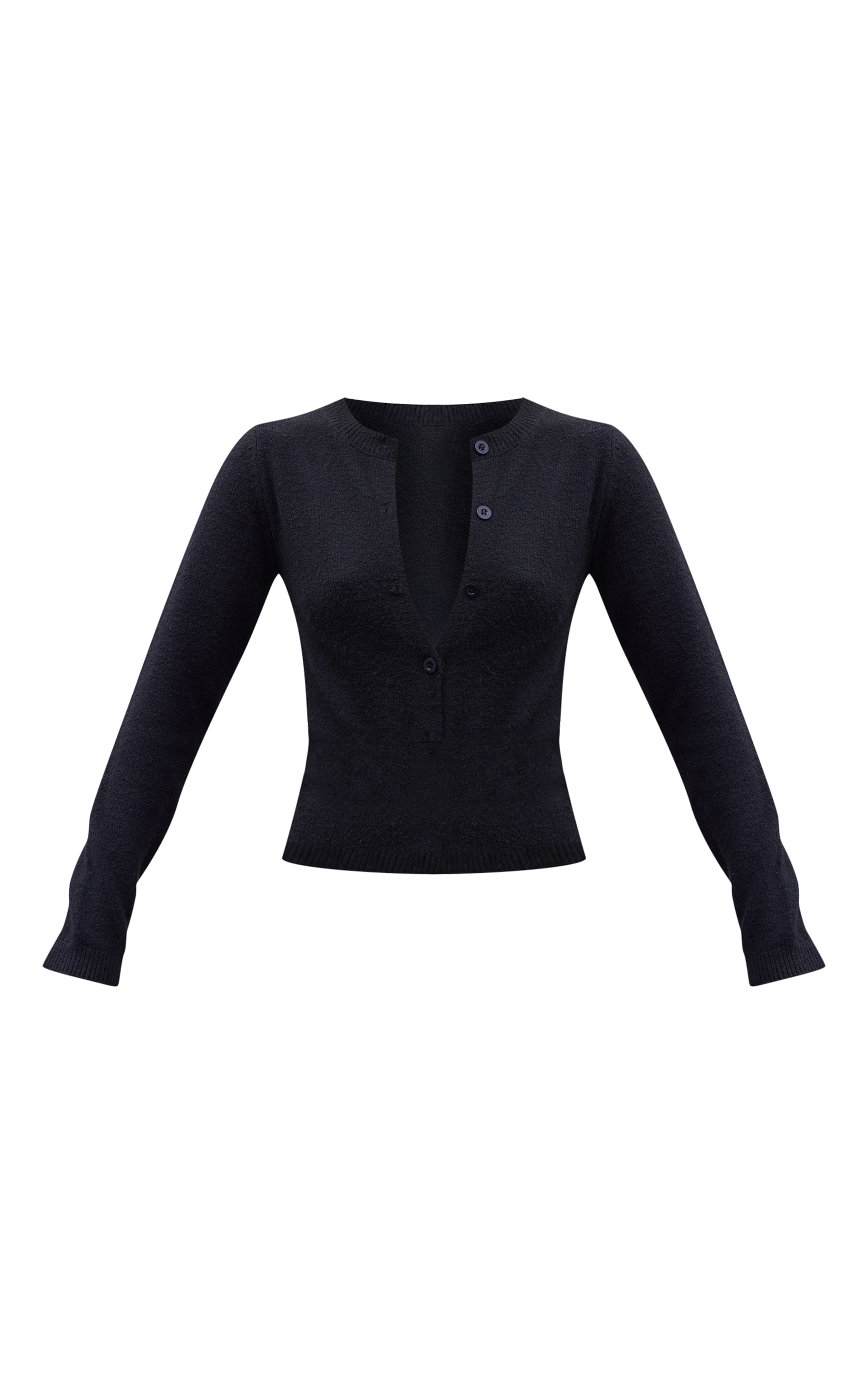 Black Soft Knit Button Up Bodysuit image 1