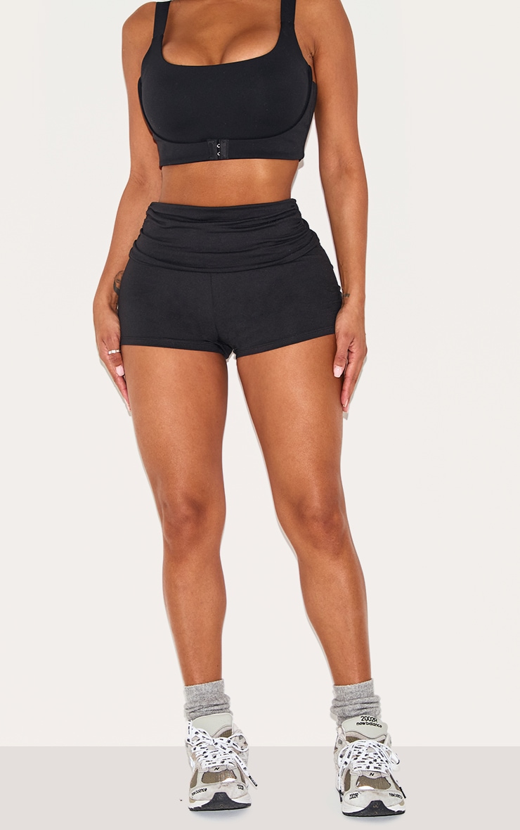 Shape Black Active Ruched Side High Waisted Cycling Shorts image 2