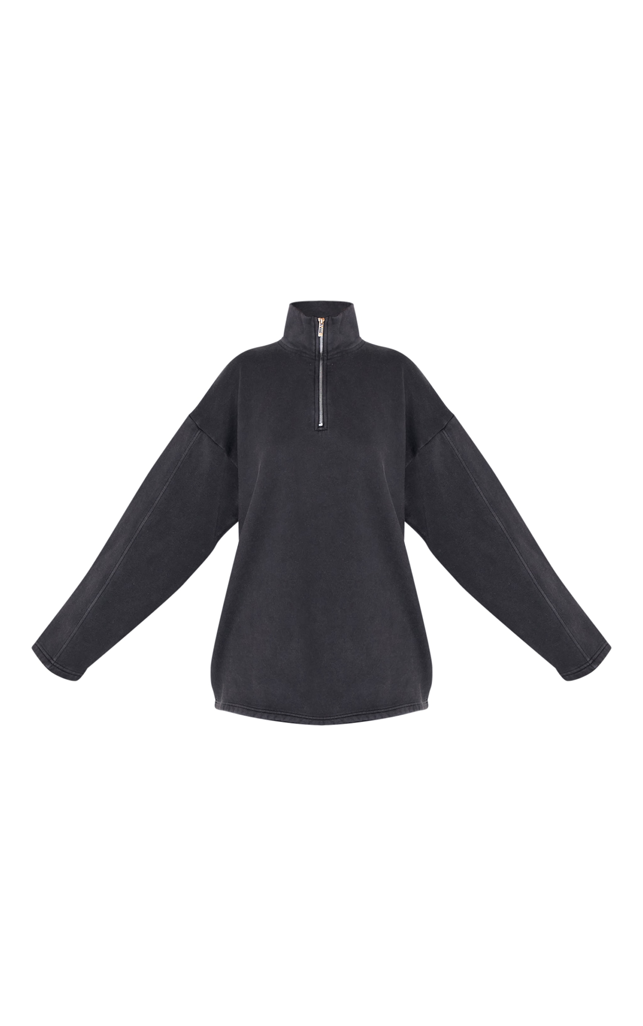 Charcoal Washed Quarter Zip Sweatshirt image 5