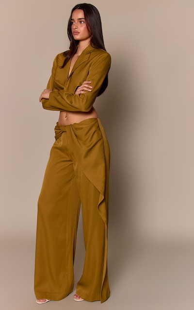 Chartreuse Twist Detail Trousers