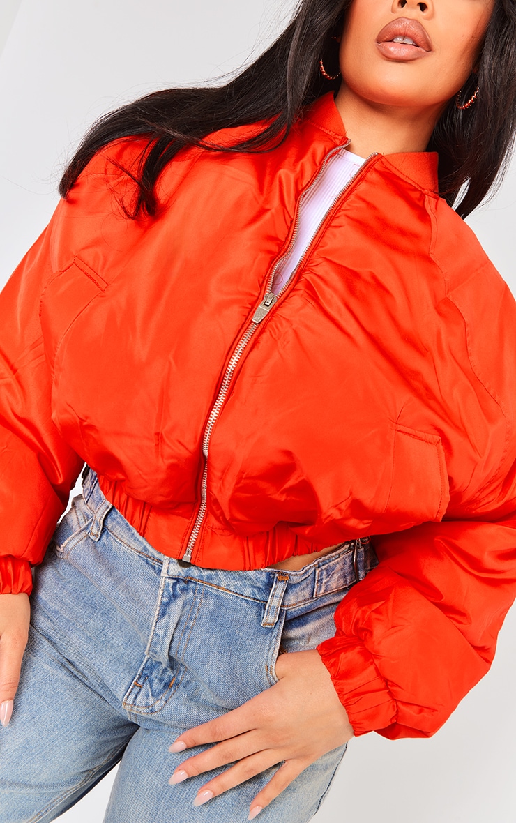 Red Oversized Bomber Jacket image 4