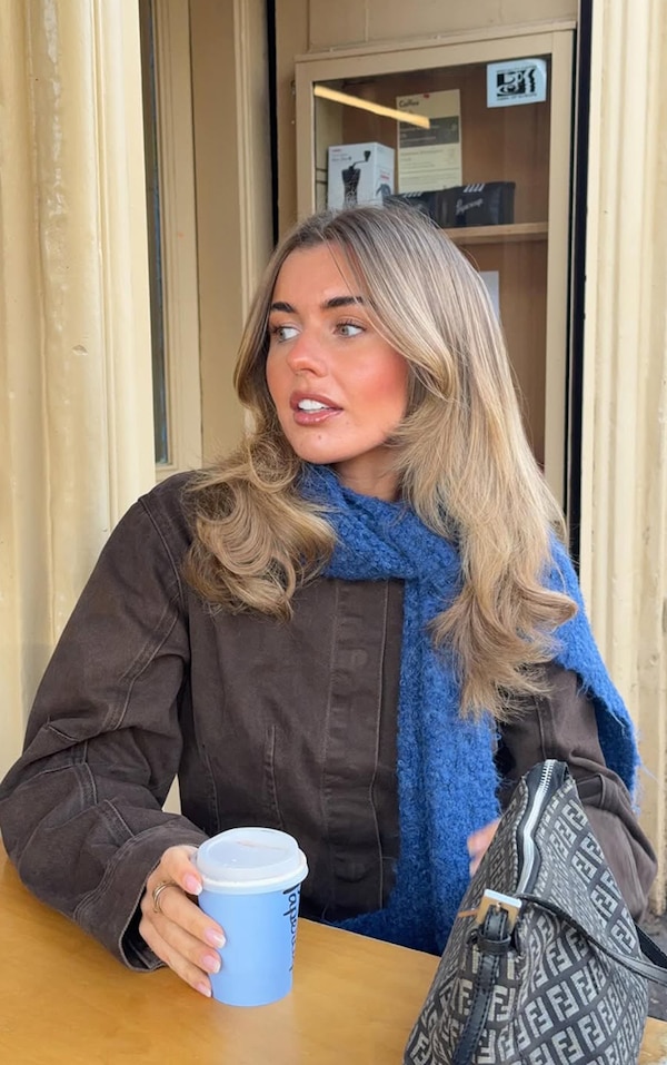 Cobalt Two Tone Bobble Knit Scarf