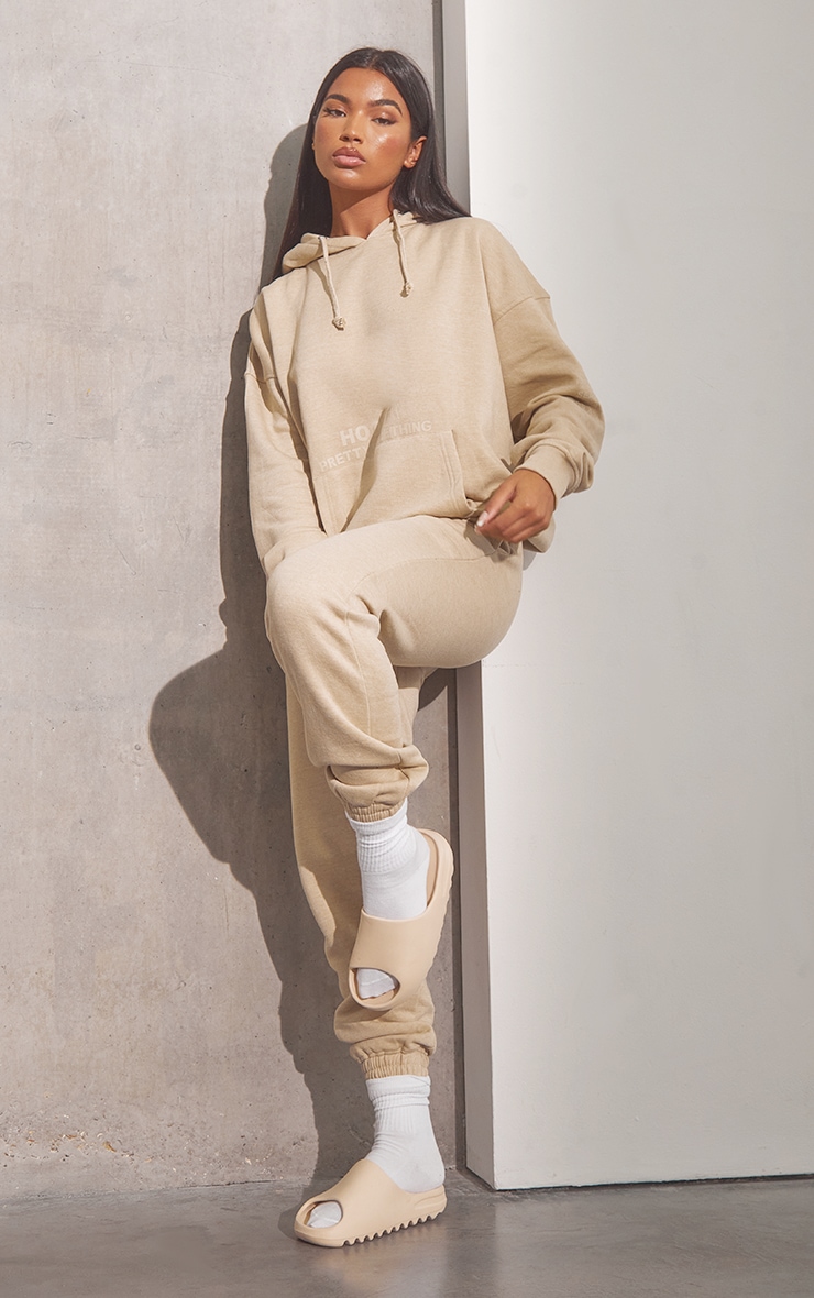 PRETTYLITTLETHING Oatmeal Oversized Hoodie image 3