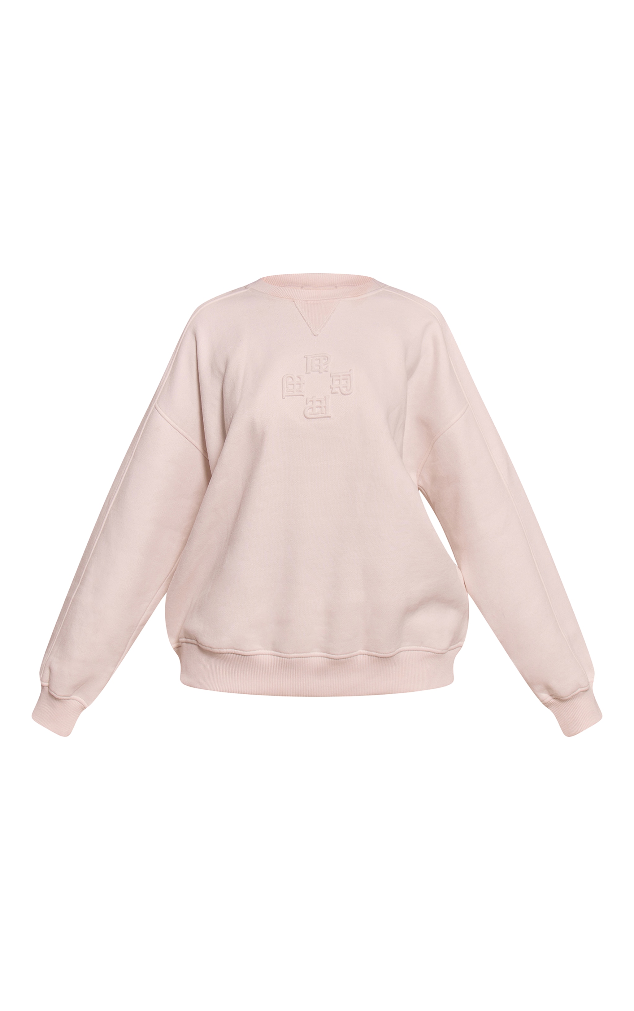 Petite Cream PLT Embossed Crew Neck Sweatshirt image 5