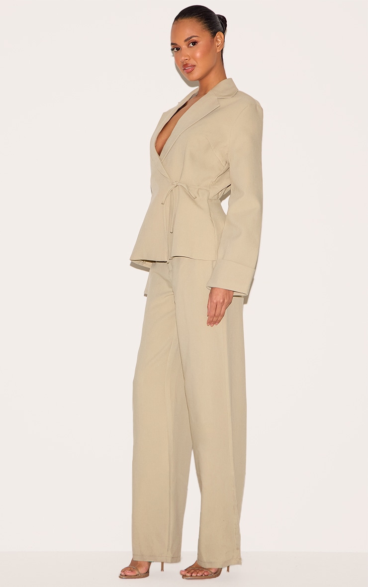Combinaison style blazer tissée deluxe argile à nouer sur le côté image 3