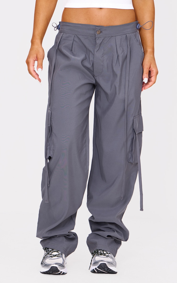 Dark Grey Lightweight Shell Low Rise Cargo Ttrousers