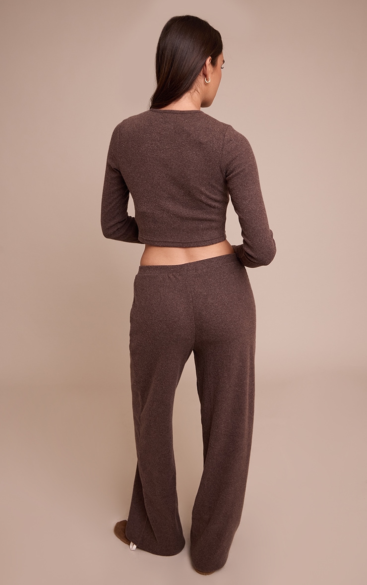 Pantalon large côtelé brossé chocolat image 3