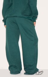 Plus Forest Green Mid Rise Straight Leg Sweatpants Plus Size