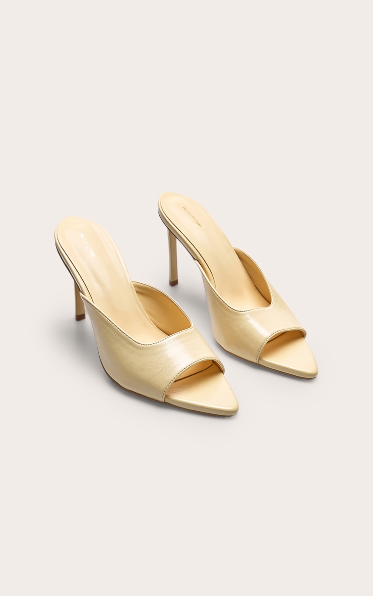 Butter Yellow PU Pointed Open Toe Mule image 3