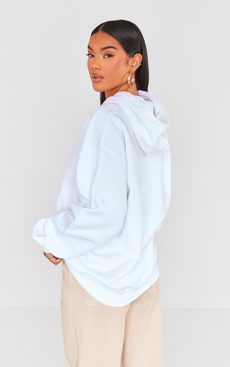 PRETTYLITTLETHING White Blurred Print Hoodie image 2