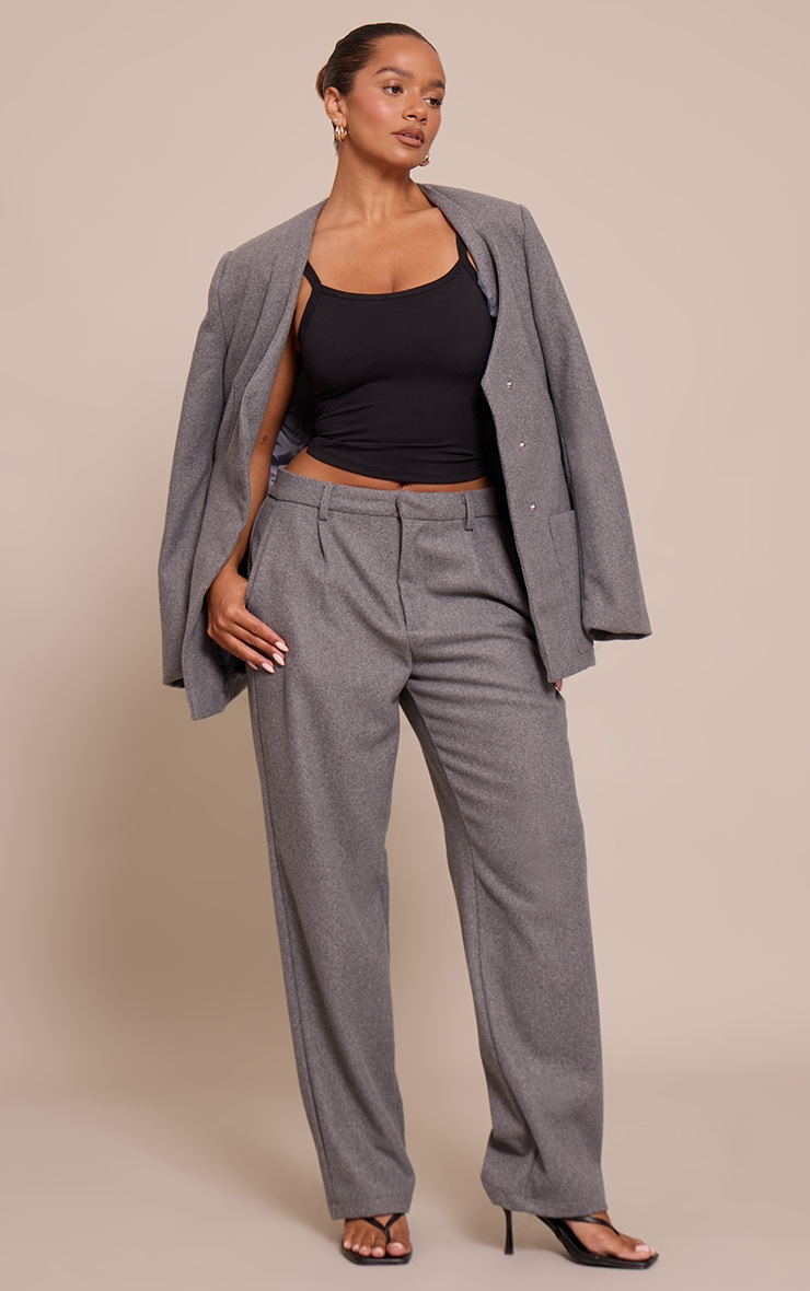Shape Charcoal Wool-Look Cross Over Blazer image 3